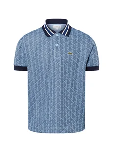 Lacoste Męska koszulka polo Mężczyźni Bawełna niebieski wzorzysty, 3 - Koszulki męskie - miniaturka - grafika 1