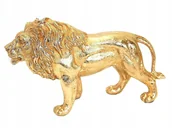 Figurki dekoracyjne - ELEGANCKA ZŁOTA FIGURKA LWA - miniaturka - grafika 1