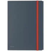 Teczki i skoroszyty - Leitz Teczka z gumką A4 PP COSY z wewnętrzną kieszenią szara aksamitna /46190089/ ES1487-5 - miniaturka - grafika 1