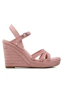 Espadryle damskie - Tommy Hilfiger Espadryle Essential Wedge Sandal FW0FW07159 Różowy - miniaturka - grafika 1