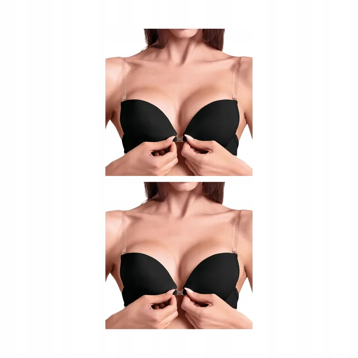 2-PAK Biustonosz push-up z fiszbinami czarny Lormar Joker 021L L