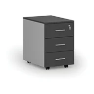 Szafki biurowe - Kontenerek biurowy mobilny PRIMO GRAY, 3 szuflady, szary/grafit - miniaturka - grafika 1