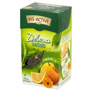 Big-Active Big-Active Zielona herbata z pomarańczą liściasta 100 g - Herbata - miniaturka - grafika 1