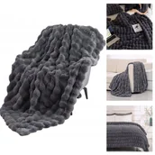 Koce - MIĘKKI KOC KOCE NARZUTA NA ŁÓŻKO MIKROFIBRA PLED COZYGLAM Szary - miniaturka - grafika 1