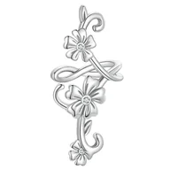 Kolczyki - Kolczyk Nausznica Kwiatki Srebro 925 - miniaturka - grafika 1