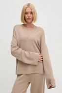 Swetry damskie - Calvin Klein sweter wełniany damski kolor szary  K20K207442 - miniaturka - grafika 1