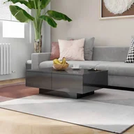 Ławy i stoliki kawowe - vidaXL Stolik kawowy, szary, wysoki połysk, 90x60x31 cm, płyta wiórowa vidaXL - miniaturka - grafika 1