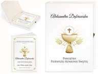 Pamiątka Pierwszej Komunii Świętej - Murrano Biblia Dla Dzieci Z Twoim Nadrukiem I Drewnianym Etui Kielich KZ-BIB-M_DRO-UV-006 - miniaturka - grafika 1