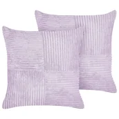 Poduszki dekoracyjne - 2 sztruksowe poduszki 43 x 43 cm fioletowe MILLET - miniaturka - grafika 1