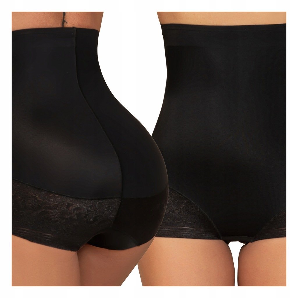 Wyszczuplające majtki FIGI modelujące BRZUCH wysoki stan KORYGUJĄCE koronka