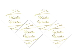 Zawieszki z wstążeczką na wódkę weselną - 12 szt. - Wesele i ślub - miniaturka - grafika 1