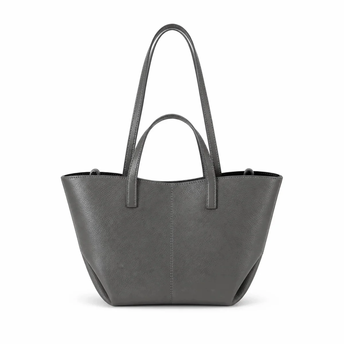 Torebka damska shopper skóra naturalna organizer 29 × 25 cm popielata