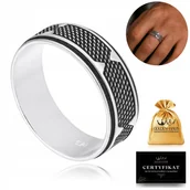 Sygnety - PIERŚCIEŃ MĘSKI, OBRĄCZKA SREBRNA, NOWOCZESNY, SREBRO PRÓBA 925 ROZMIAR 26 - Golden Haus - miniaturka - grafika 1