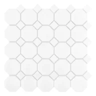 Płytki ceramiczne - Mozaika Dunin Mini Octagon White 55 matt - miniaturka - grafika 1