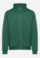 Bluzy męskie - Zielona Bluza z Bawełną Zapinana na Suwak Wykończona Polarem Oadela - miniaturka - grafika 1