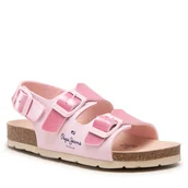 Buty dla dziewczynek - Sandały Pepe Jeans Bio Corp Girl PGS90185 Różowy - miniaturka - grafika 1