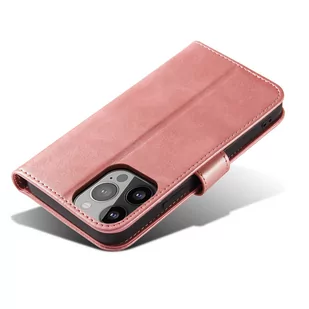 Magnet Case elegancki futerał etui pokrowiec z klapką i funkcją podstawki iPhone 13 Pro różowy - Etui i futerały do telefonów - miniaturka - grafika 3