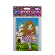 Malowanie po numerach - Diamentowa mozaika ze sztalugą - Dziewczynka 10x15 - Panta Plast - miniaturka - grafika 1