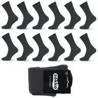 Skarpetki męskie - 12XSOKKO SKARPETY MĘSKIE DŁUGIE STALOWE BEZUCISKOWE 42-44 - SM12-S45-STA-42-44 - miniaturka - grafika 1