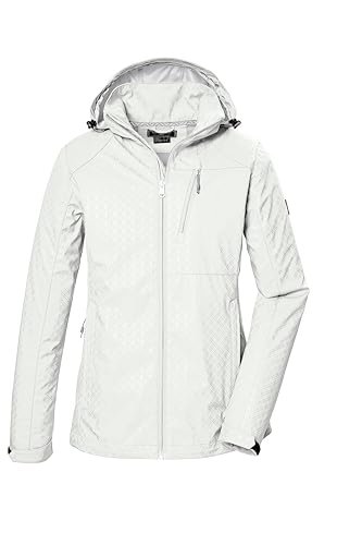 killtec Damska kurtka softshellowa/kurtka outdoorowa z odpinanym kapturem KOS 121 WMN SFTSHLL JCKT GRPHIC, złamana biel, 40, 42852-000