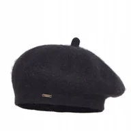 Czapki damskie - Beret damski z angory LIWIA Czarny - miniaturka - grafika 1