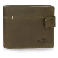 Portfele - Pepe Jeans Staple Portfel poziomy z zapięciem na kliknięcie Zielony 11x8,5x1 cm Skóra by Joumma Bags, Zielony, Talla única, Portfel poziomy z zapięciem na klik - miniaturka - grafika 1