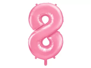 PartyDeco Balon foliowy Cyfra 8, 86cm, różowy FB1P-8-081 - Balony i akcesoria - miniaturka - grafika 1