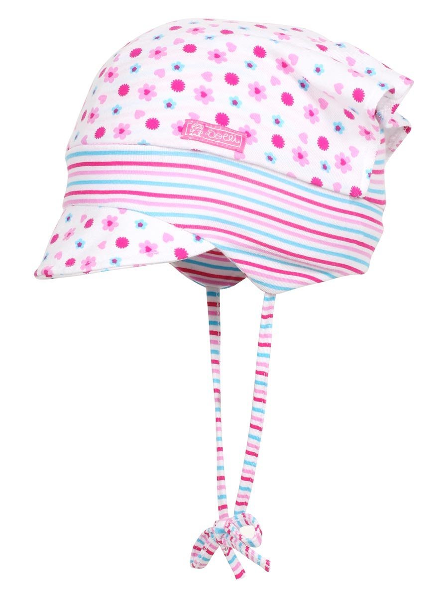 Czapka dzianinowa z chustką wiązana różowa Doll r.39