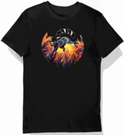 Koszulki męskie - Koszulka męska czarna z motywem lemura skaczącego po dżungli XXL - miniaturka - grafika 1