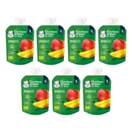 Desery dla dzieci - Gerber Organic Deser w tubce mango po 4. miesiącu Zgrzewka 7 x 80 g Bio - miniaturka - grafika 1