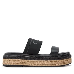 Klapki Calvin Klein Wedge Slide He HW0HW01966 Czarny - Klapki i japonki damskie - miniaturka - grafika 1