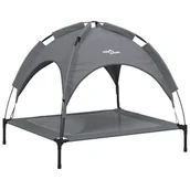 Legowiska dla psów - vidaXL Legowisko dla psa, z baldachimem, antracytowe, tkanina i stal - miniaturka - grafika 1