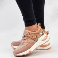 Sneakersy damskie - Vinceza Różowe sneakersy półbuty damskie VINCEZA 10727 - Vinceza - miniaturka - grafika 1