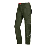 Spodnie męskie - BP 1960-570-0073-33l mieszanka materiałów ze stretchem dla mężczyzn, smukły krój z wyższą talią na plecach, 65% poliester/35% bawełna, oliwkowy, rozmiar 33L - miniaturka - grafika 1