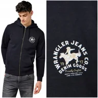 Bluzy męskie - Wrangler GRAPHIC ZIP HOODIE rozpinana bluza bawełniana z kapturem XL - miniaturka - grafika 1