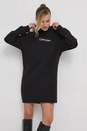 Sukienki - Calvin Klein sukienka bawełniana kolor czarny mini oversize - miniaturka - grafika 1