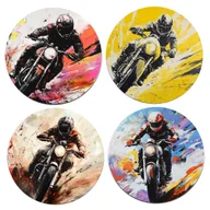 Obrusy i serwetki - PODKŁADKI korkowe POD KUBEK 4 SZTUKI zestaw dla motocyklisty MOTOR MOTOREM - miniaturka - grafika 1