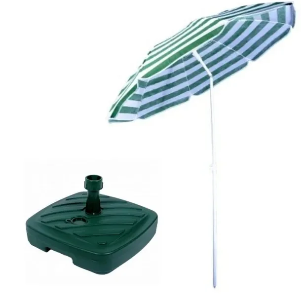 Parasol Plażowy Ogrodowy Łamany 135 Cm + Podstawa