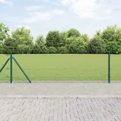 Ogrodzenia - Lumarko Ogrodzenie z drutu spawanego z 13 słupkami z kołnierzami Zielone 0.5x100 m Stal - miniaturka - grafika 1