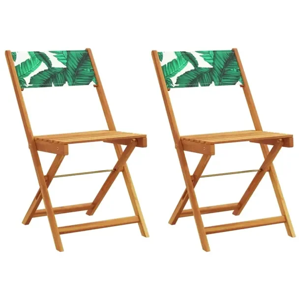 Zielone krzesła bistro z litego drewna akacjowego, 41 x 52,5 x 80 cm