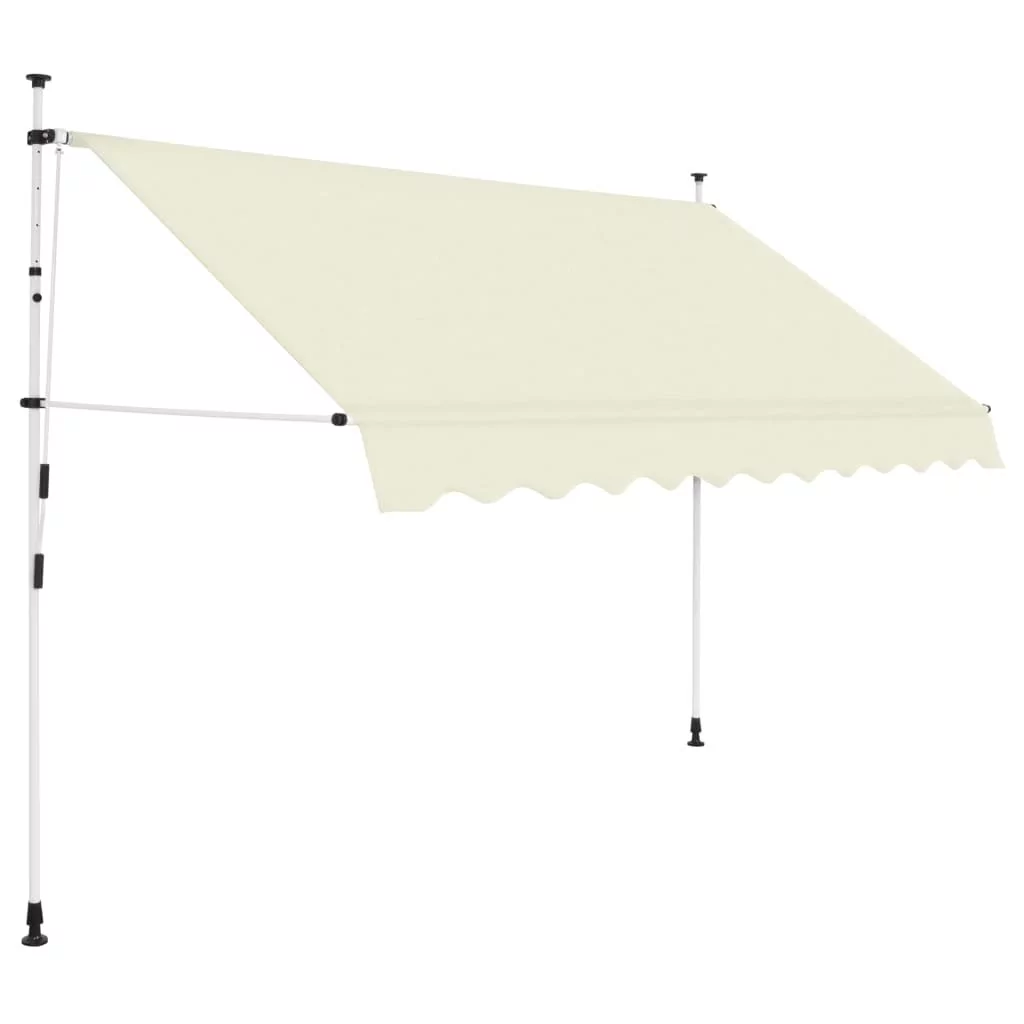 vidaXL Markiza zwijana ręcznie, 300 cm, kremowa