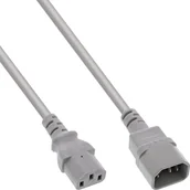 Kable - Kabel zasilający InLine InLine® Power cable extension, C13 to C14, grey, 1.5m - miniaturka - grafika 1