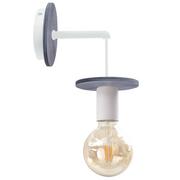 Lampy ścienne - KET Ścienna LAMPA loftowa KET271 metalowa OPRAWA okrągły kinkiet OPRAWKA na żarówkę szara - miniaturka - grafika 1