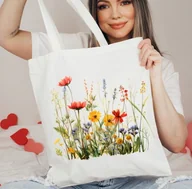 Torby i wózki na zakupy - Torba na zakupy SHOPPER BAWEŁNIANY polnekwiaty10 - miniaturka - grafika 1