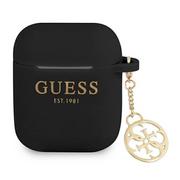 Akcesoria do słuchawek - GUESS Guess etui do Airpods / Airpods 2 GUA2LSC4EK czarne Logo 4G Charm 8_2281656 - miniaturka - grafika 1