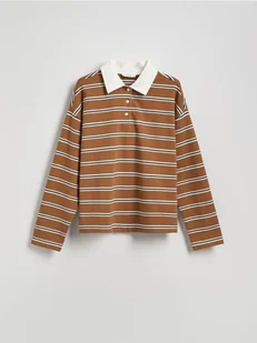 Reserved - Bluza z kołnierzykiem polo - wielobarwny - Bluzy damskie - miniaturka - grafika 1
