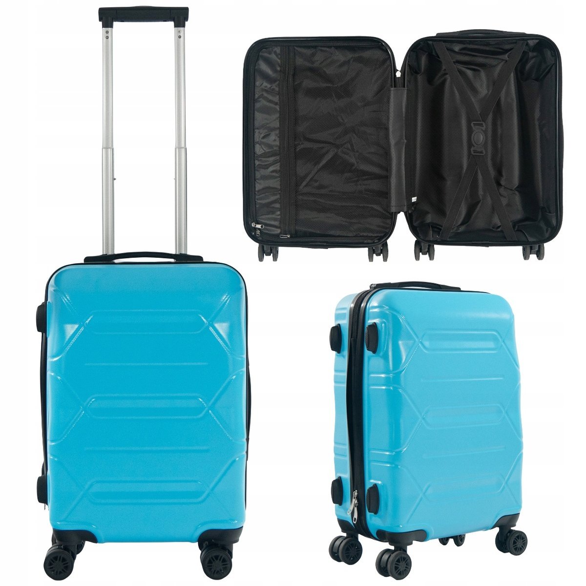 KABINOWA WALIZKA PODRÓŻNA BAGAŻ PODRĘCZNY na Kółkach 34 L ABS Lekka Twarda