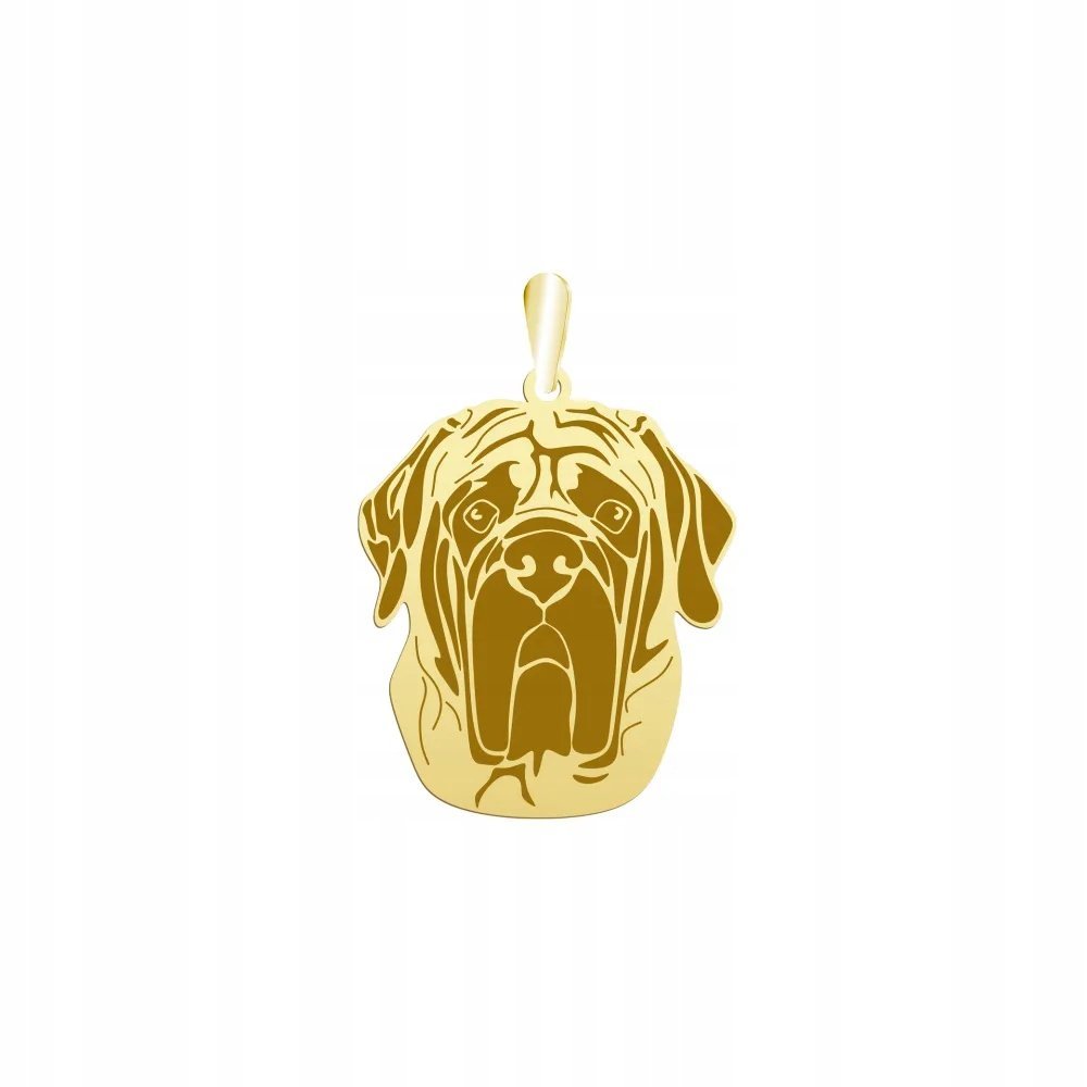 Zawieszka Złota z psem English Mastiff 925 Prezent dla Kobiety GRAWER