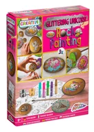 Etykiety samoprzylepne i bloki etykiet - Błyszczący obraz naskalny jednorożca; 3 kamienie + pędzel - miniaturka - grafika 1