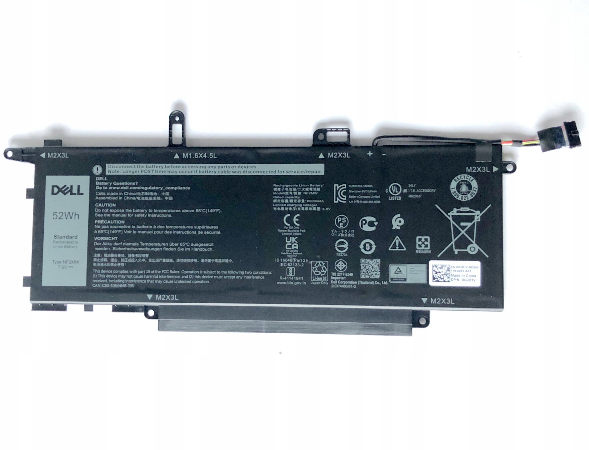 52WHR lithium-ion battery for Latitude 7400